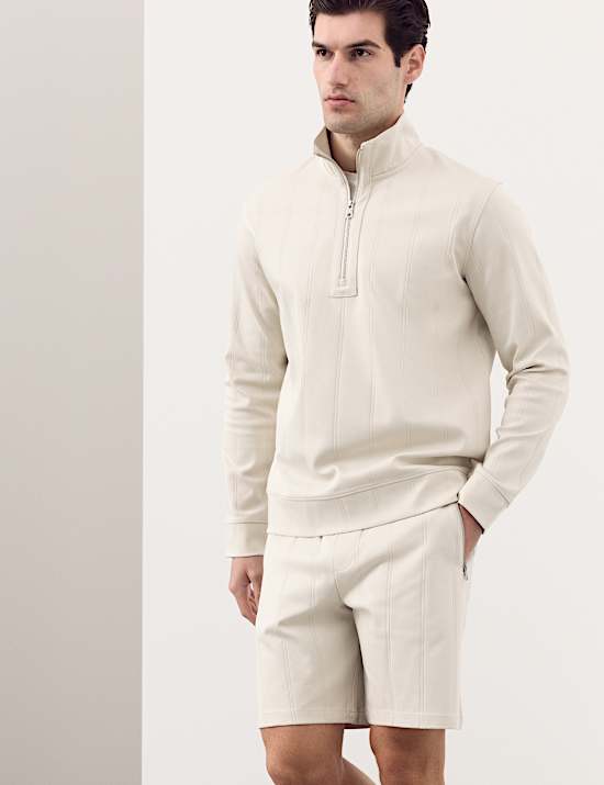 Regular Fit Cotton Rich Textured Shorts