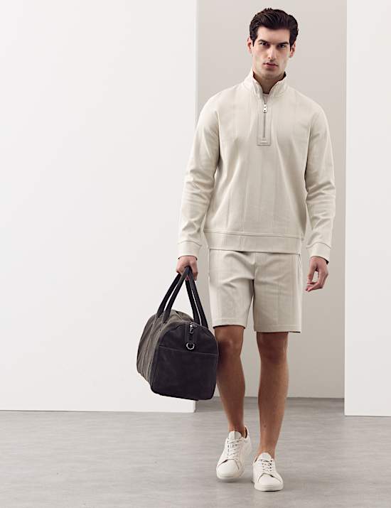 Regular Fit Cotton Rich Textured Shorts