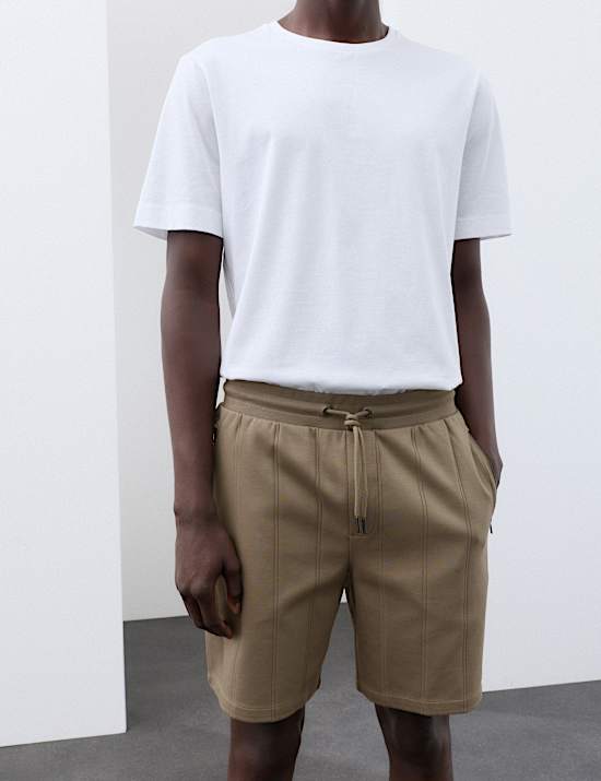 Regular Fit Cotton Rich Textured Shorts