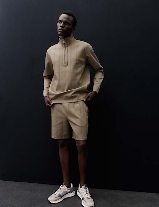 Regular Fit Cotton Rich Textured Shorts