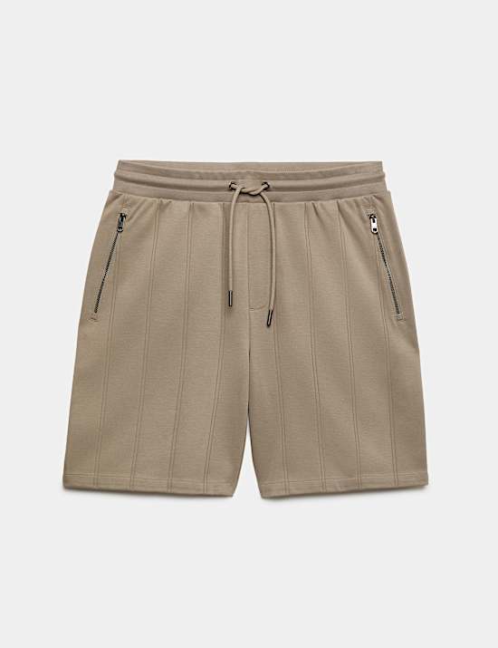 Regular Fit Cotton Rich Textured Shorts