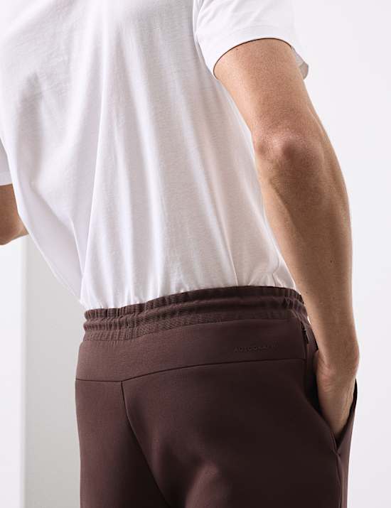 Pantalones deportivos rectos de algodón con detalle de nervaduras