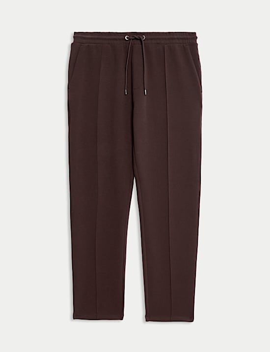 Pantalones deportivos rectos de algodón con detalle de nervaduras