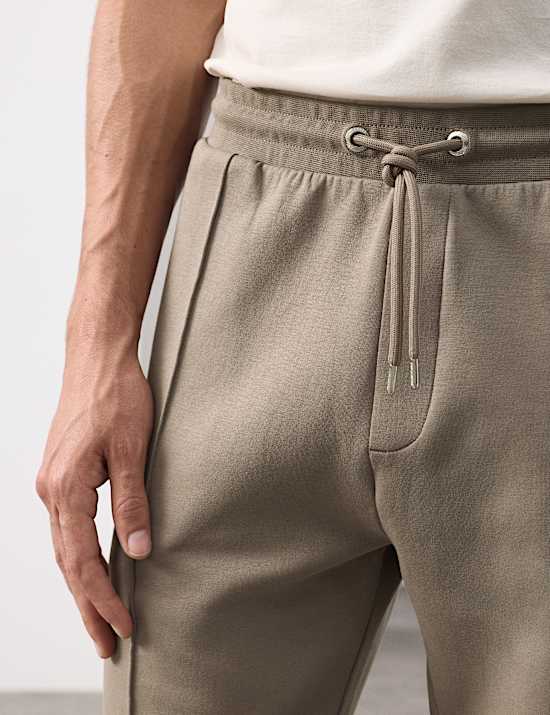 Pantalon de jogging droit en coton à motif nervuré