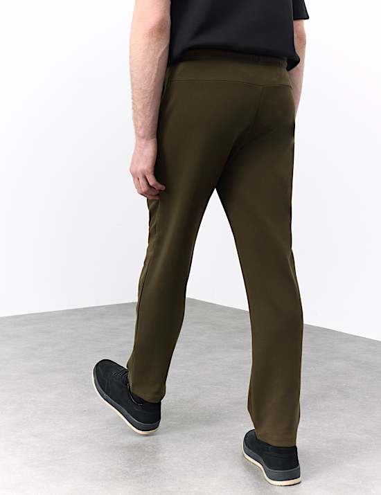 Pantalon de jogging droit en coton à motif nervuré