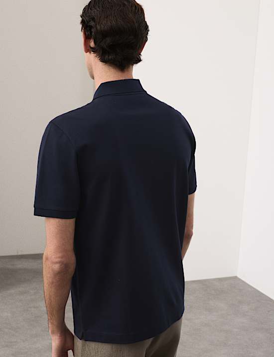Piqu&eacute; poloshirt van fijn gemerceriseerd katoen