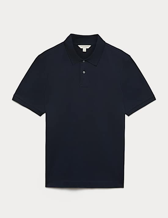 Piqu&eacute; poloshirt van fijn gemerceriseerd katoen