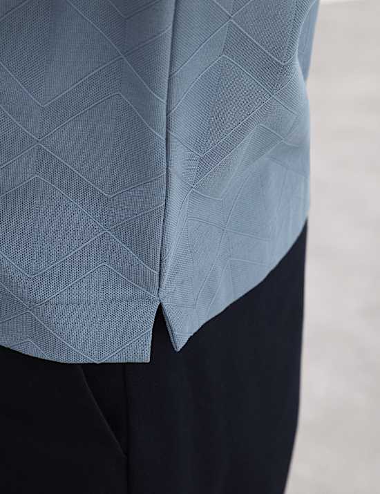Pure Cotton Textured Polo Shirt