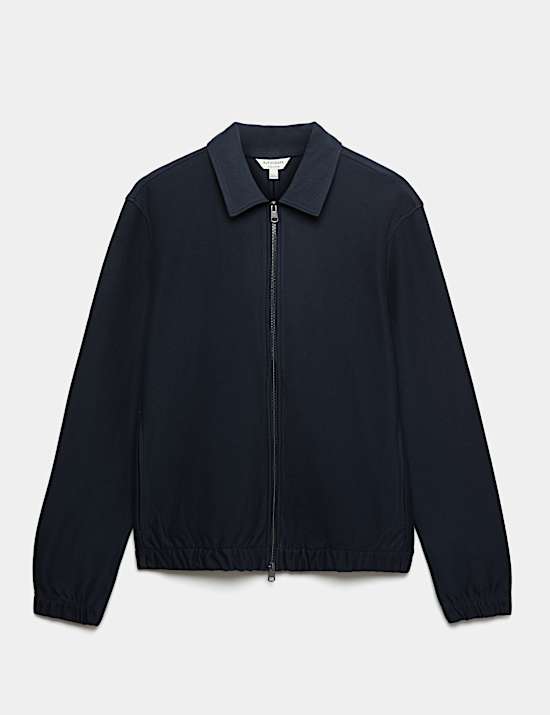 Pure Cotton Twill Zip Through Overshirt