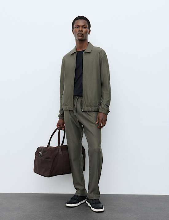 Pure Cotton Twill Zip Through Overshirt