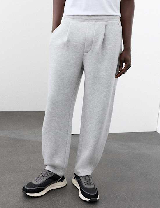 Pantalon de jogging coupe barrel en scuba