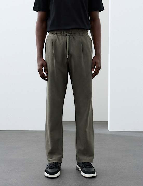 Pure Cotton Twill Single Pleat Trousers