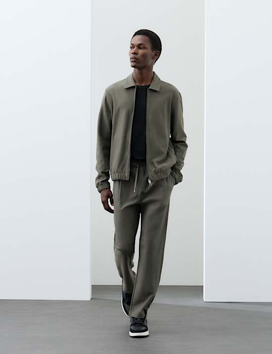 Pure Cotton Twill Single Pleat Trousers