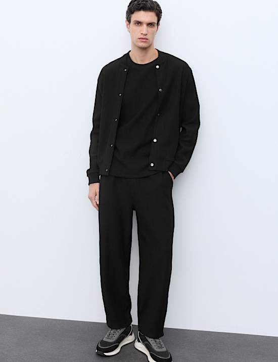 Textured Cotton Rich Barrel Leg Joggers