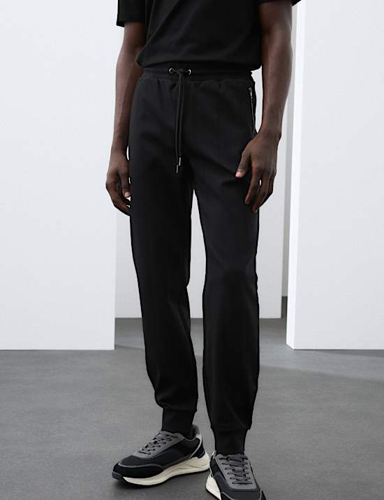Pure Cotton Cuffed Drop Needle Joggers