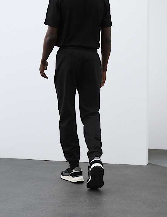 Pure Cotton Cuffed Drop Needle Joggers