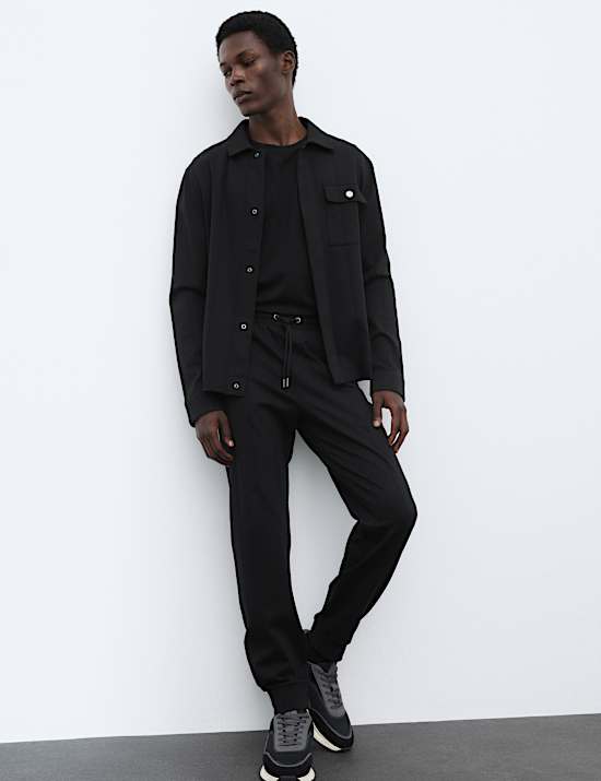 Pure Cotton Cuffed Drop Needle Joggers