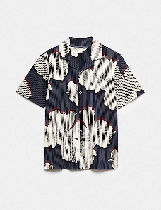 Chemise 100 % coton &agrave; manches courtes et motif fleuri