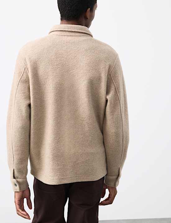 Wool Blend Zip up Fleece Jacket