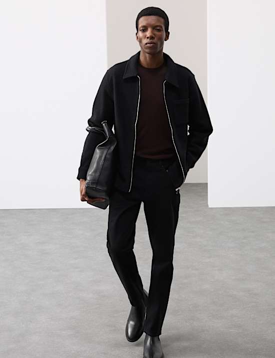 Wool Blend Zip up Fleece Jacket