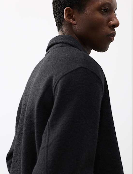 Wool Blend Zip up Fleece Jacket