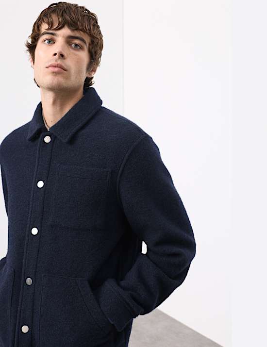 Wool Blend 3 Pocket Fleece Jacket