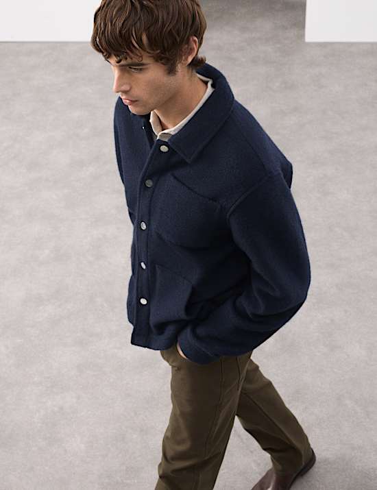 Wool Blend 3 Pocket Fleece Jacket