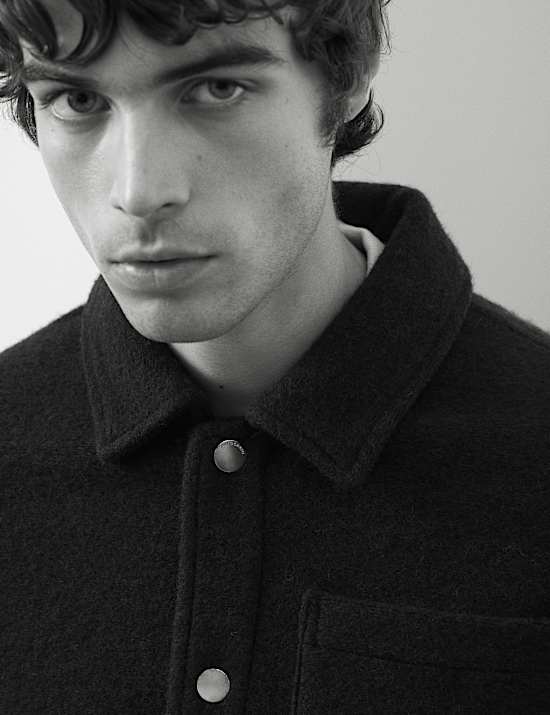 Wool Blend 3 Pocket Fleece Jacket