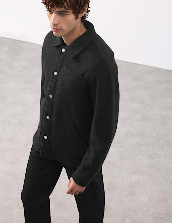 Wool Blend 3 Pocket Fleece Jacket