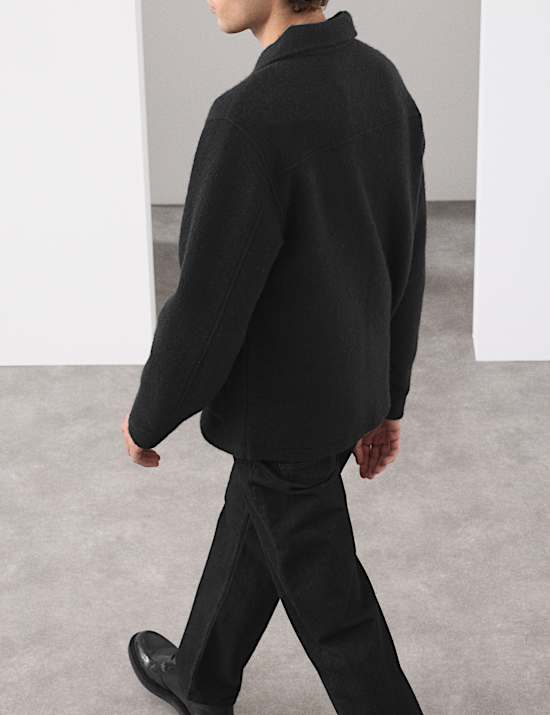 Wool Blend 3 Pocket Fleece Jacket