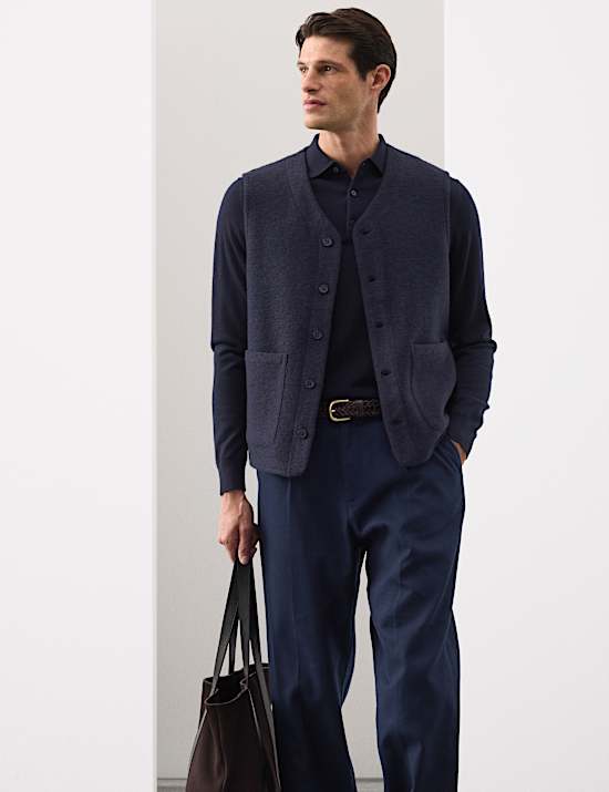 אפודת פליז מתערובת צמר בטקסטורה