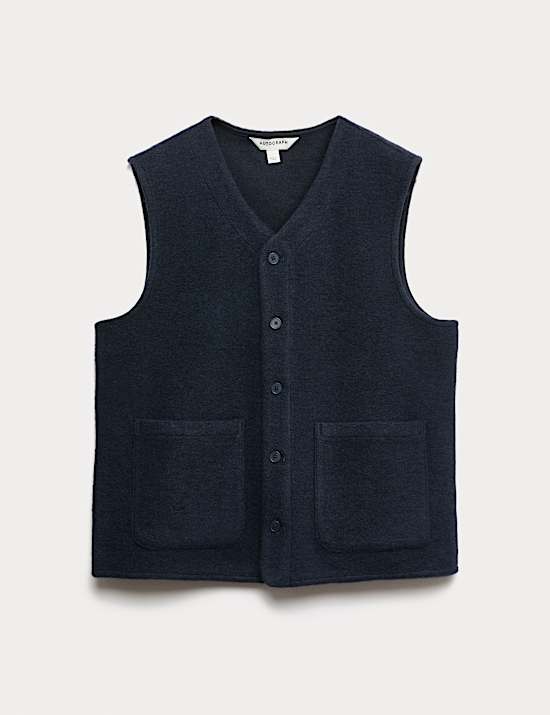 אפודת פליז מתערובת צמר בטקסטורה