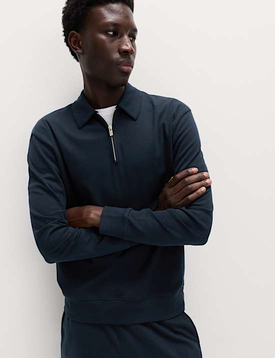 Cotton Rich Half Zip Sweatshirt