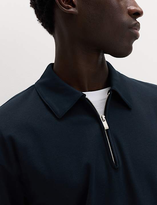 Cotton Rich Half Zip Sweatshirt