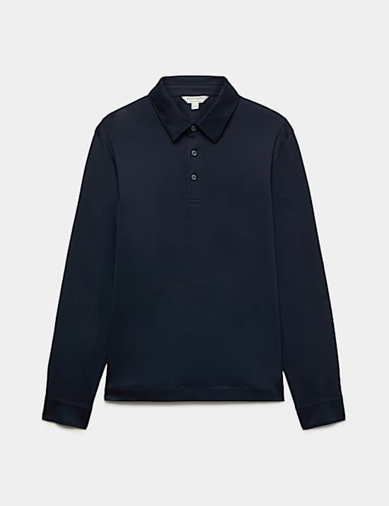 Pure Supima Cotton Long Sleeve Polo Shirt