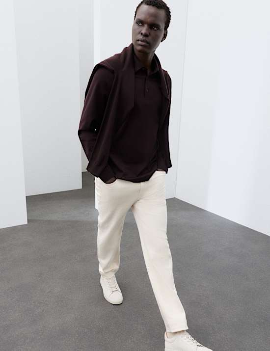 Pure Supima Cotton Long Sleeve Polo Shirt