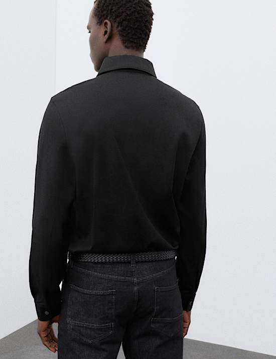 Pure Supima Cotton Long Sleeve Polo Shirt