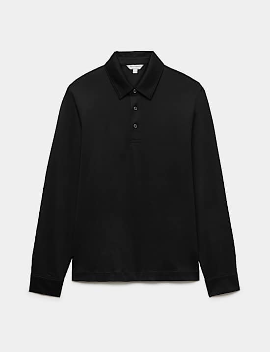 Pure Supima Cotton Long Sleeve Polo Shirt