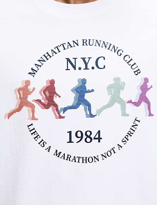 T-shirt με σχέδιο NYC running από 100% βαμβάκι
