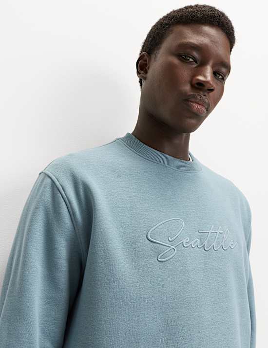 Cotton Rich Embroidered Sweatshirt