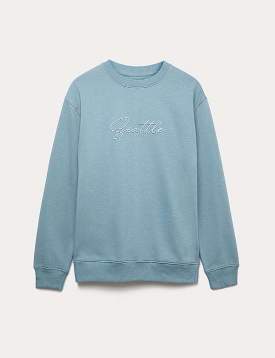 Cotton Rich Embroidered Sweatshirt