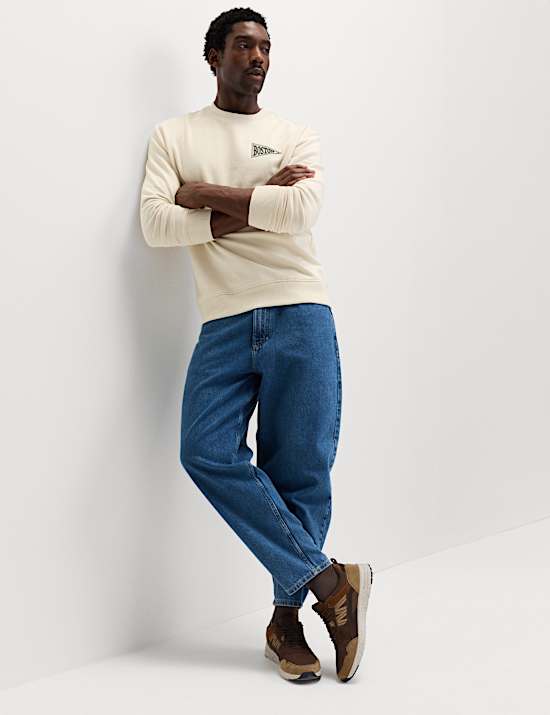 Cotton Rich Boston Embroidered Sweatshirt