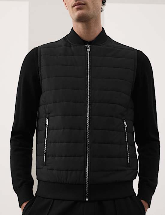Cotton Rich Zip Up Quilted Gilet with Stormwear&trade;
