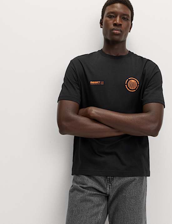 Puur katoenen T-shirt met grafisch motief