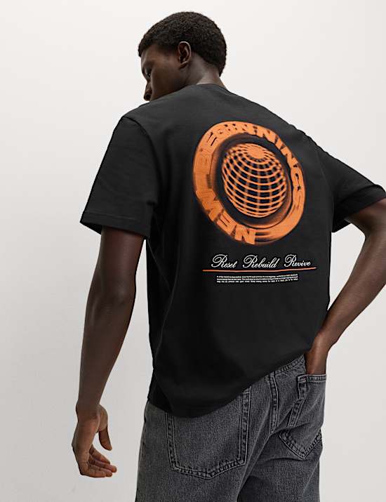 Puur katoenen T-shirt met grafisch motief