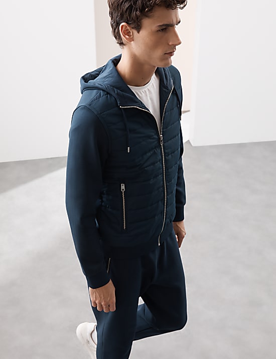 Cotton Rich Zip Up Hooded Jacket with Stormwear&trade;