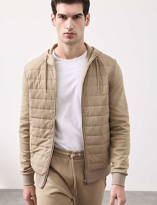 Cotton Rich Zip Up Hooded Jacket with Stormwear&trade;