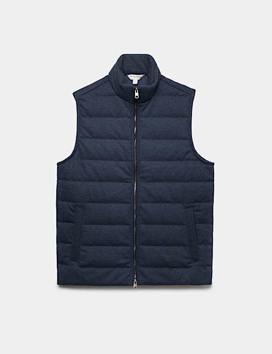 Padded Hybrid Zip Up Gilet with Wool