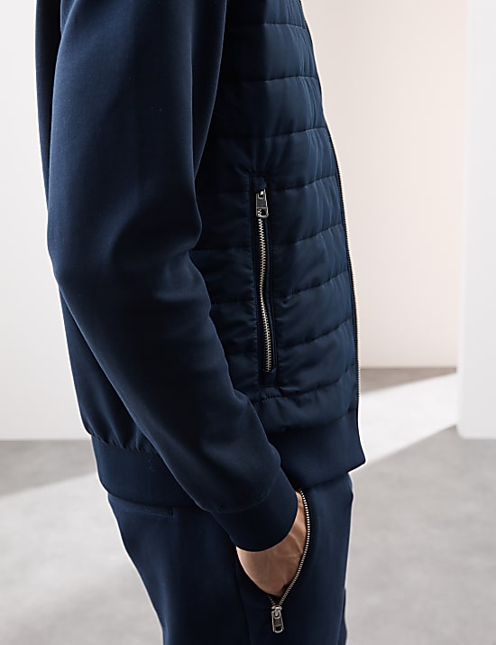 Cotton Rich Zip Up Quilted Jacket