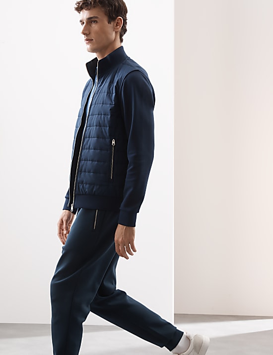 Cotton Rich Zip Up Quilted Jacket